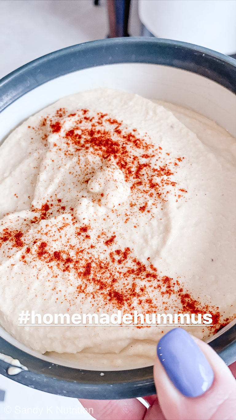 Homemade Hummus with red chilly powder